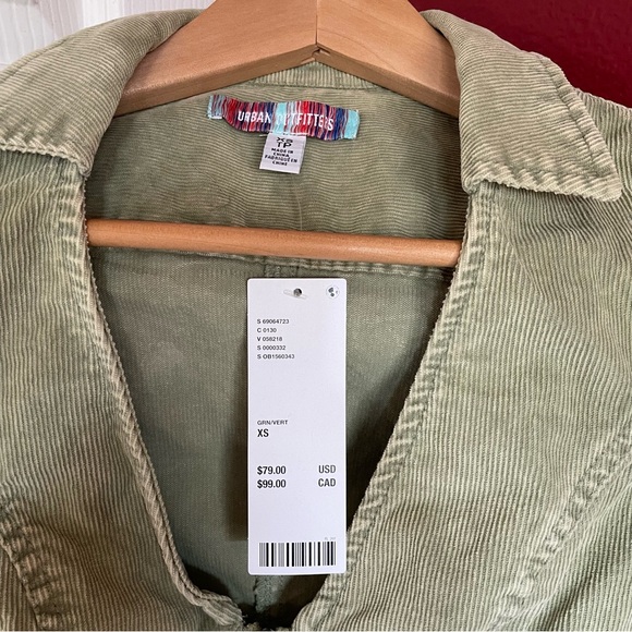 Green Zip-Up Sleeveless Corduroy Dress - Picture 4 of 4